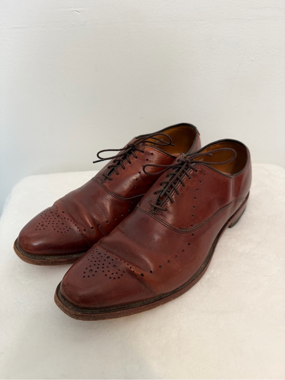 Allen Edmonds Weybridge Brown Leather Oxford Dress Shoes Size 10D